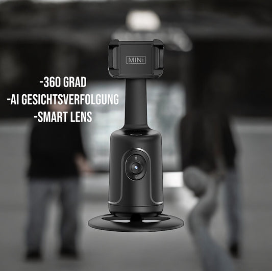Neues 360-Grad-Motion-Tracking Gerät mit intelligentes Gesichtsverfolgungsstabilitsator   Foto/Video Live-KI-Erkennung / MINI